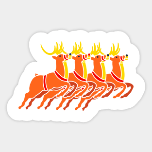 Prancing Christmas Reindeer Sticker